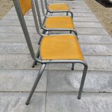 Set of three vintage school chairs