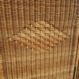 Vintage rattan and bamboo basketry screen