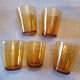 5 water glasses amber yellow