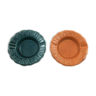 Lot of 2 vintage ashtrays National Lottery