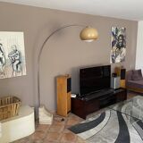 Arc floor lamp. 1970. Italy. Marble base.