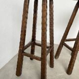 Pair of brutalist high stools