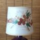Purple pink ceramic lamp, herbarium-style lampshade, 60s