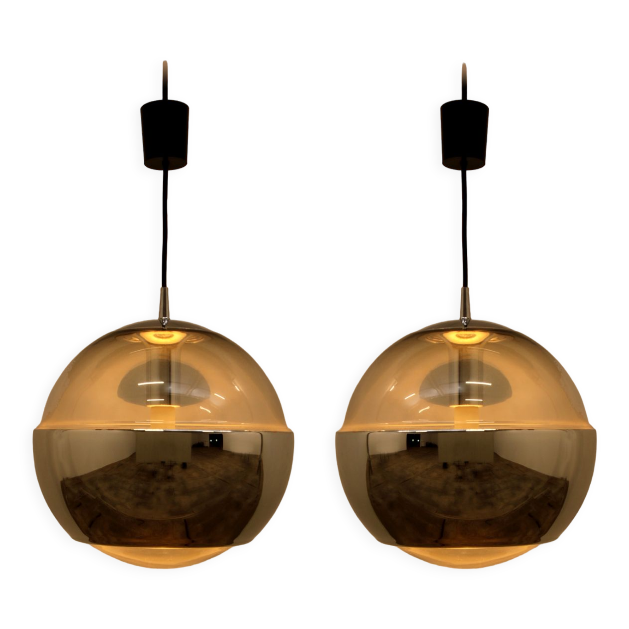 Lot de 2 suspensions de Peill & Putzler Chrome ''Magic Eye''