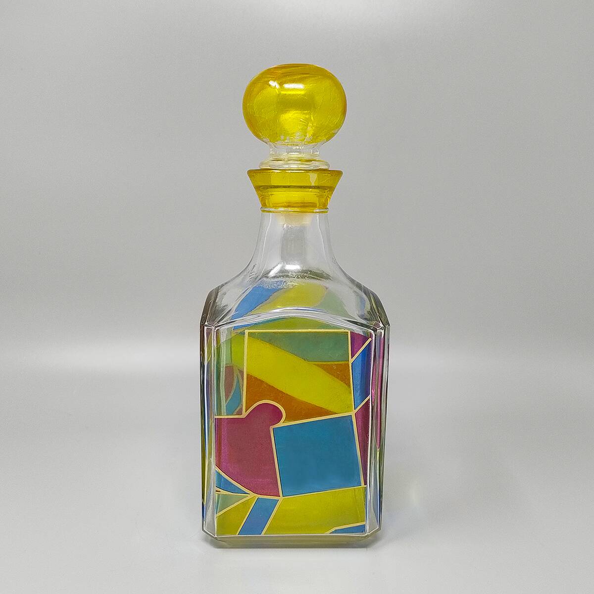 1970s Stunning Decanter or Decorative Bottle by Luigi Bormioli. Made in Ita