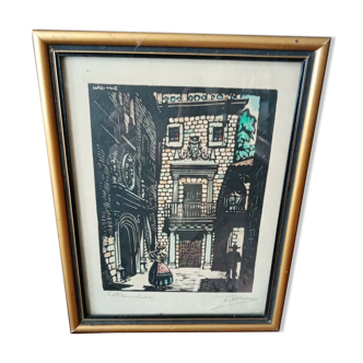 Painting Externadura 20 X 26 cm signed