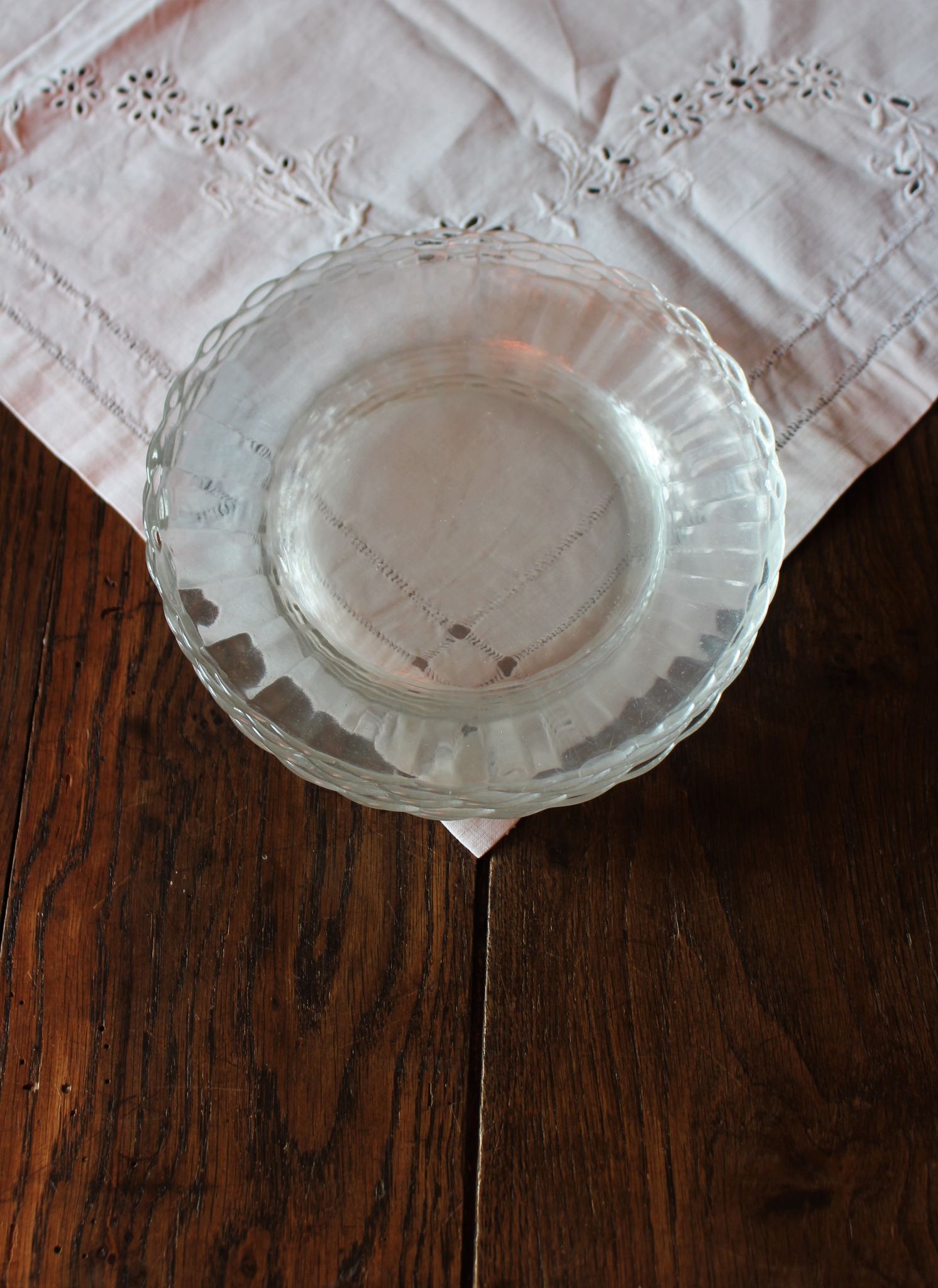 Lot 6 plates transparent glass marguerite duralex vintage