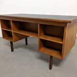 Scandinavian double-sided teak desk from the 50s/60s