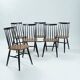 6 Tapiovaara Fanett style spindleback chairs, 1970s