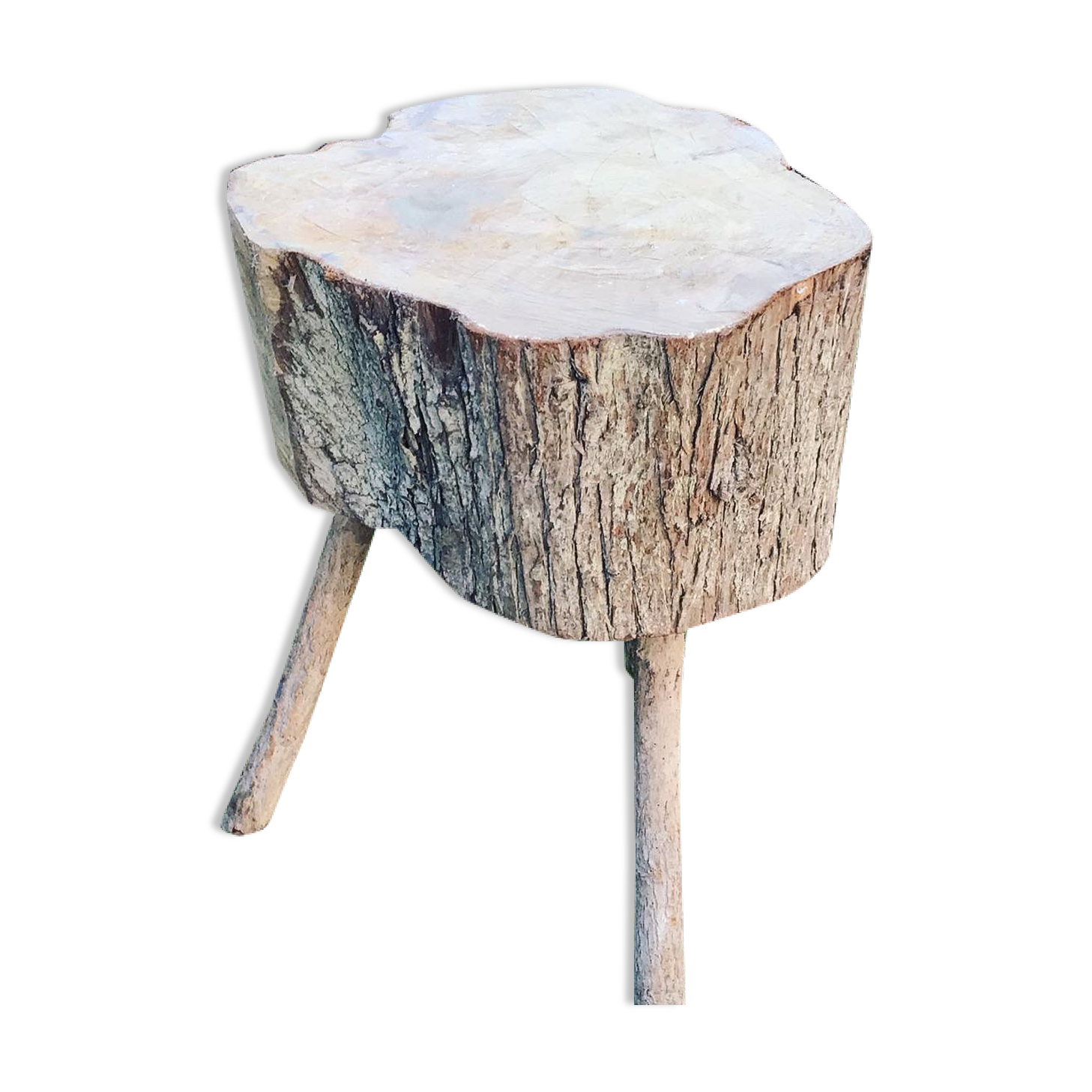 Solid wooden log console table