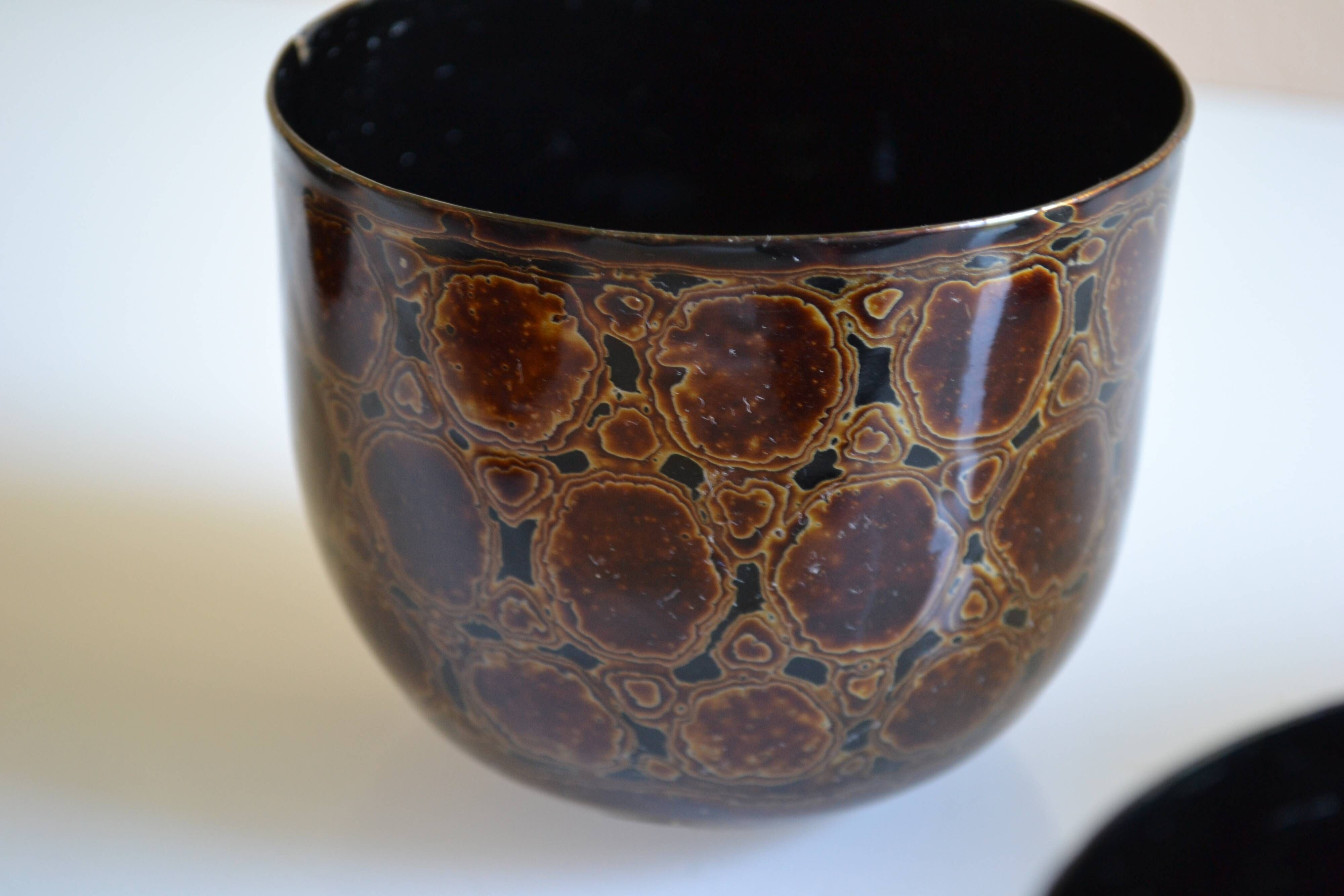Set of 6 traditional bowls Burmese craftsmanship lacquered bamboo horsehair