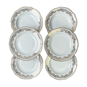 6 Assiettes creuses porcelaine
