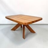 French early edition Aban T35C table in elm attributed to Pierre Chapo, 1970s