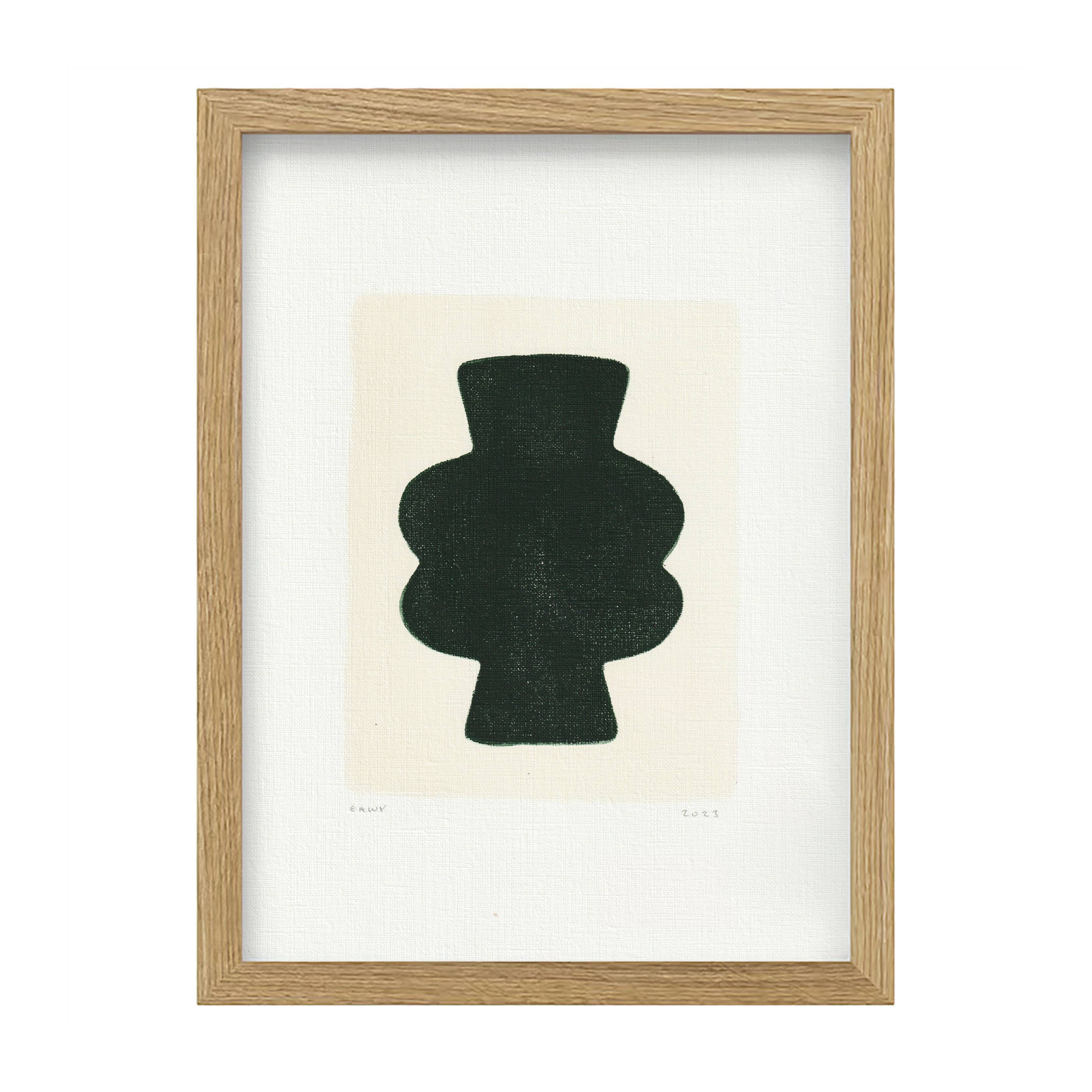 Abstract painting on paper signed Eawy.