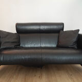 Post-modern adjustable leather armchair “Negresco” by Bernard Massot, signed