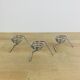 3 vintage stainless steel spring egg cups