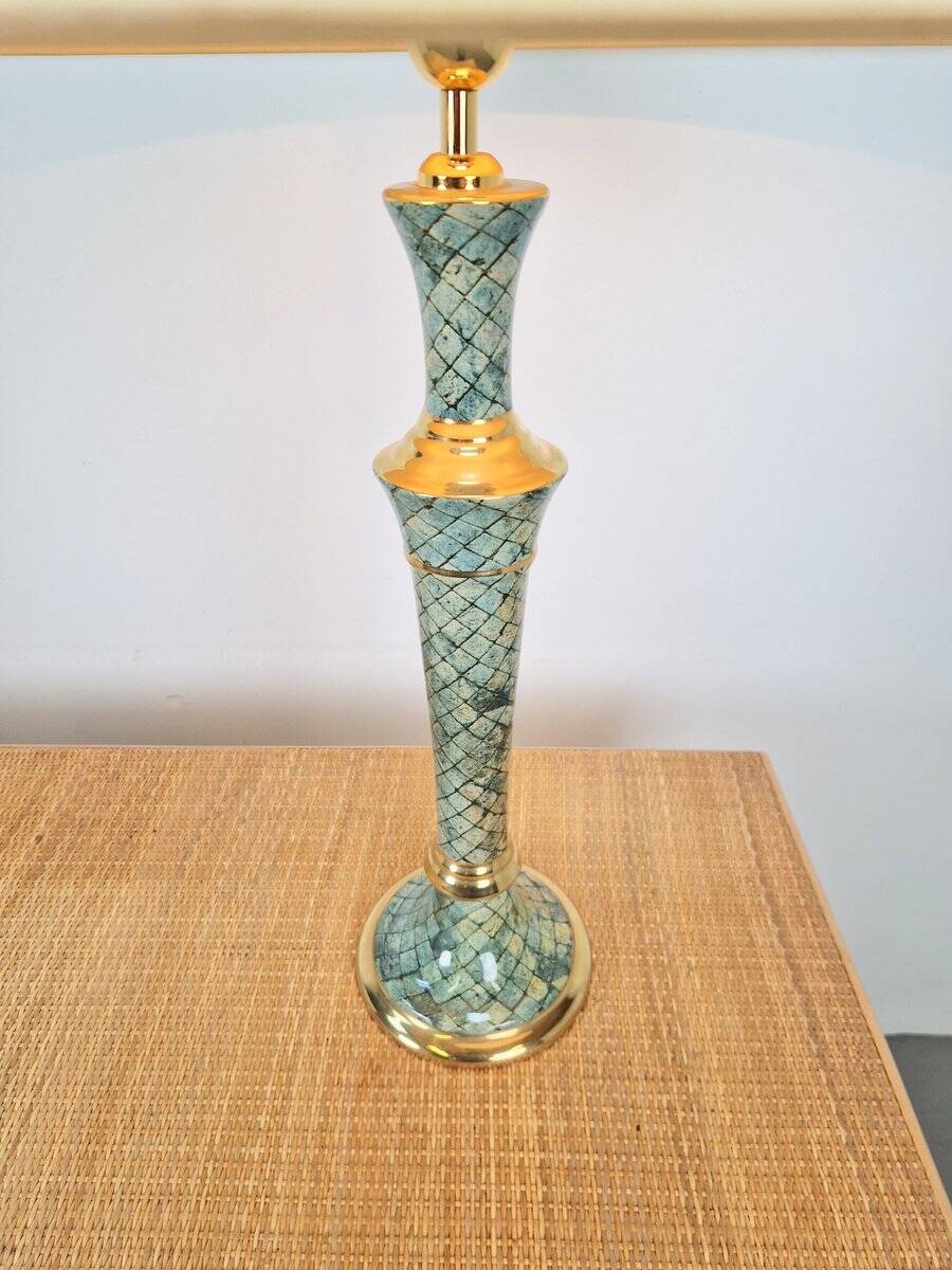 Regency Glazed Ceramic Table Lamp, Italy, 1970s