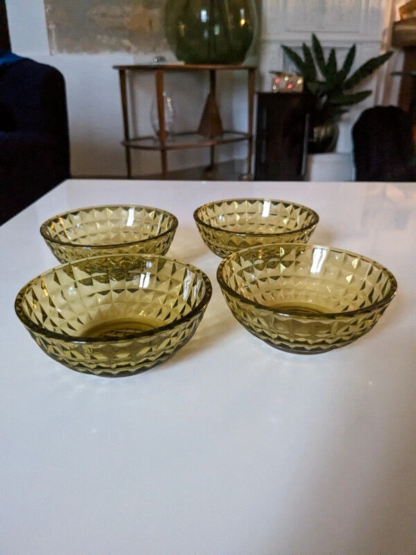 4 tinted glass bowls
