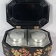 Ancient Japanese large lacquered wooden tea box with 2 tin compartments C99