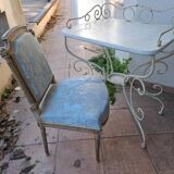 Wrought iron dressing table with marble top