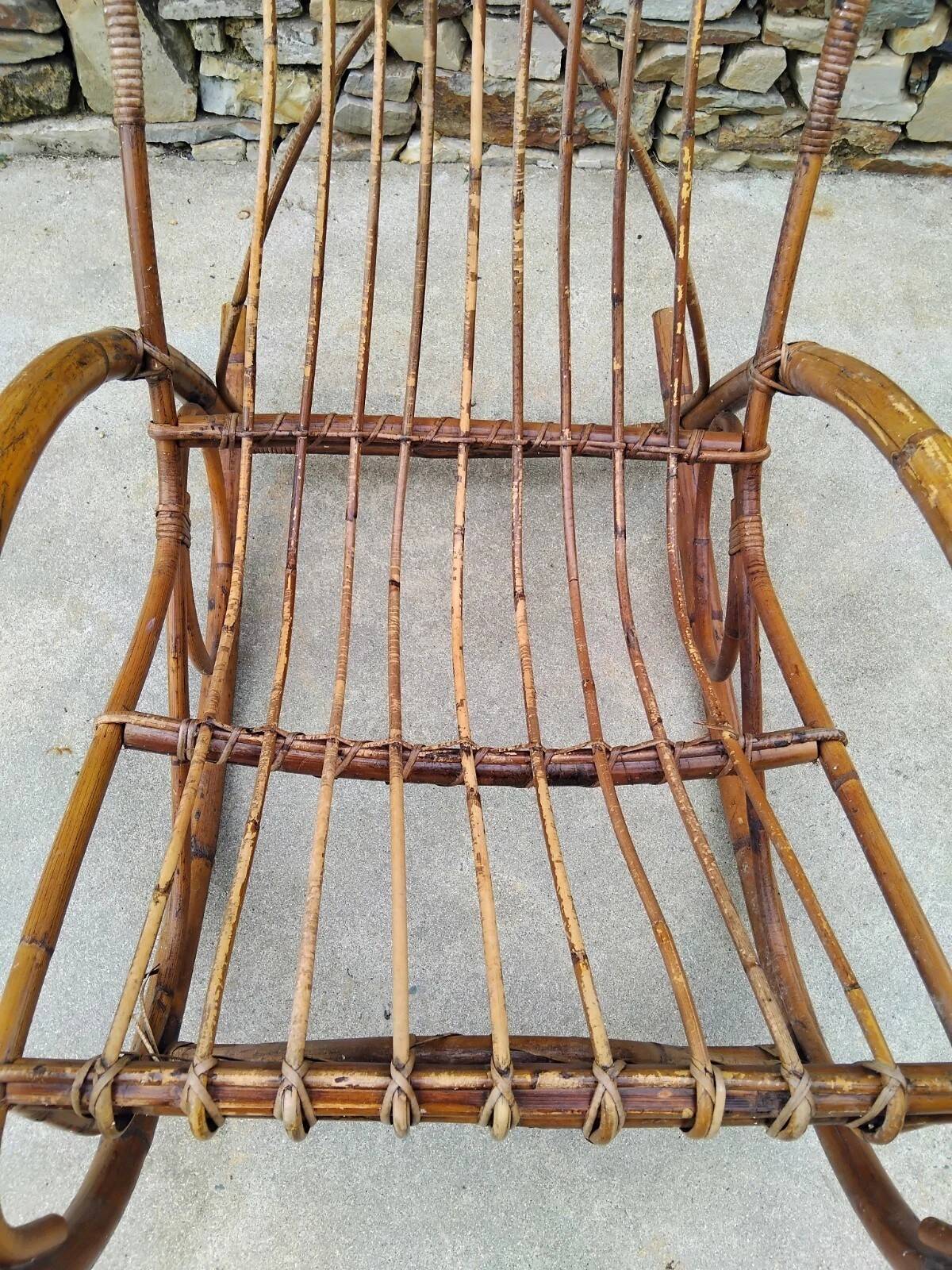 Vintage Rattan Rocking Chair
