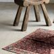 Four-legged stool in antique teak from Indonesia H 50 L 52