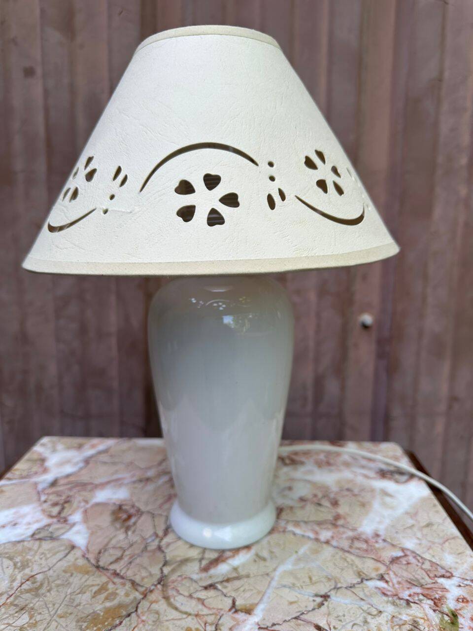 Vintage white ceramic table lamp
