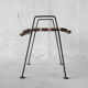 Stool with minimalist wood and metal slats