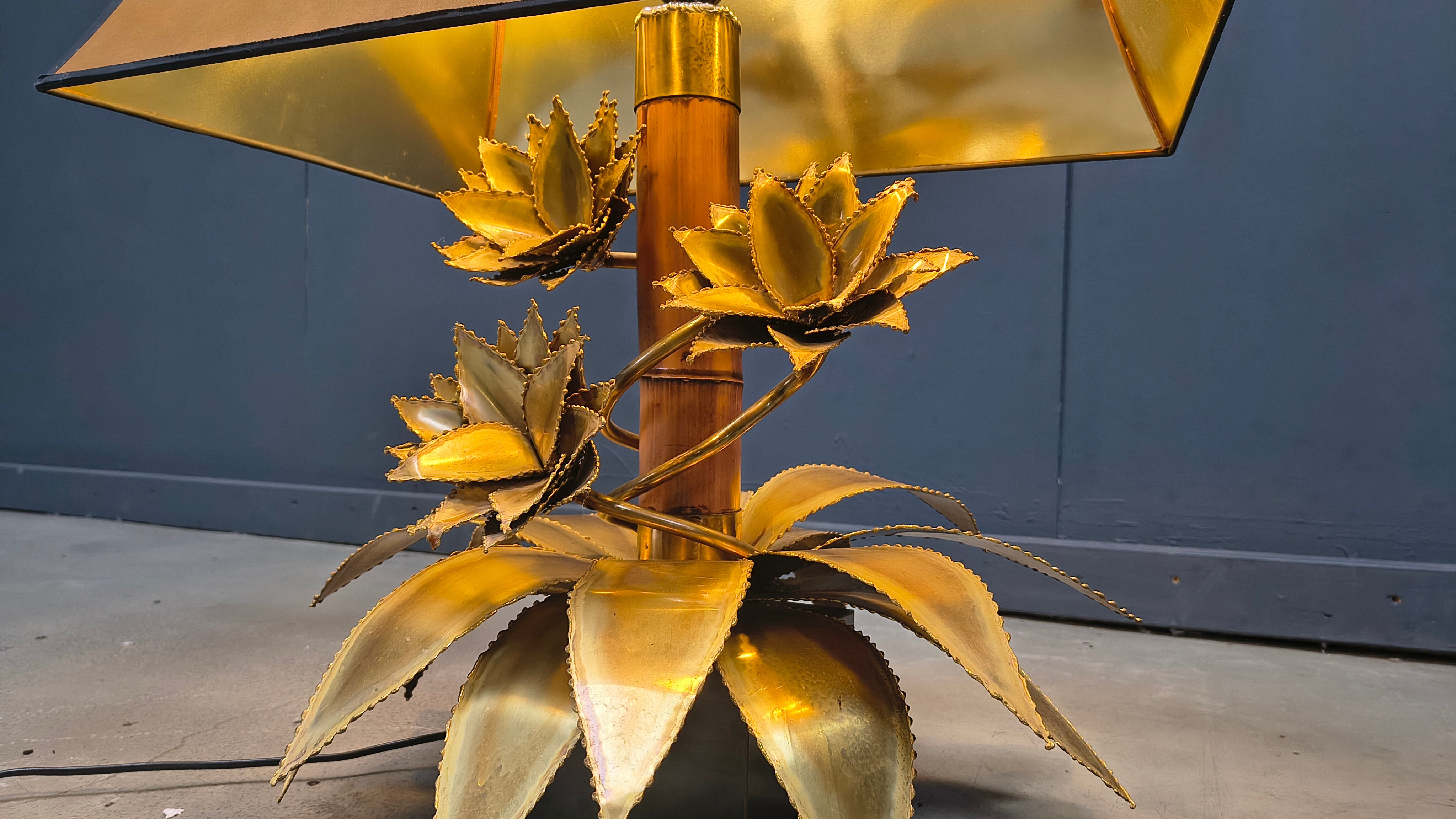 Maison Jansen floral table lamp, 1970s