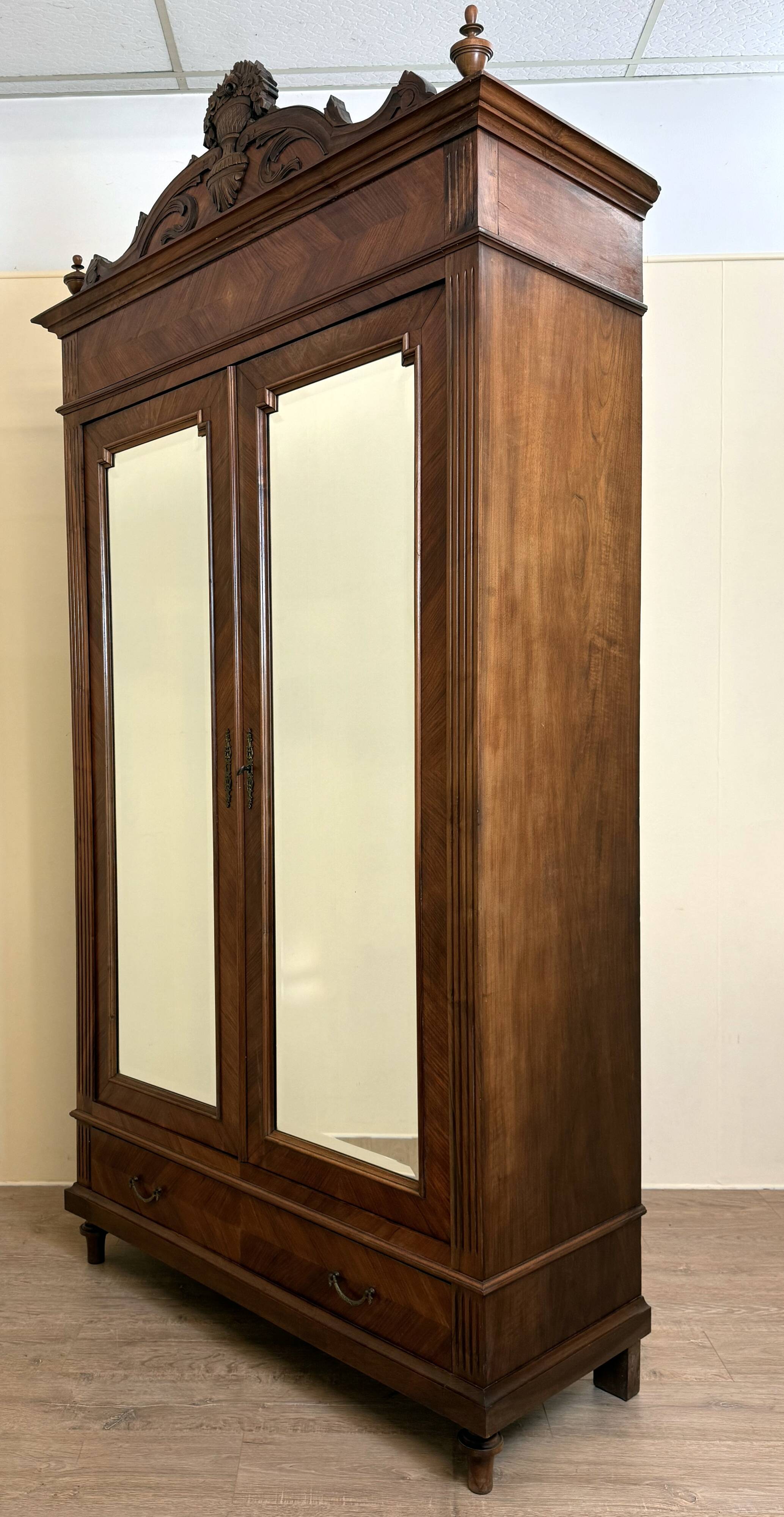 Louis XVI style mirror cabinet in walnut circa 1880
