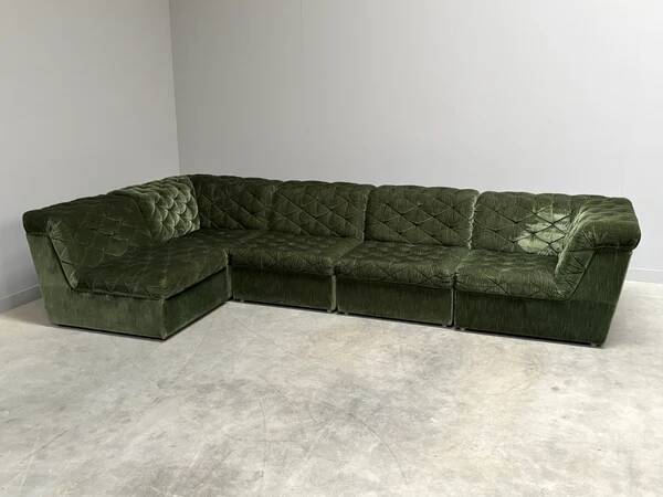 Modular corduroy lounge sofa by Laauser, 1970s