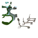 4 antique artisanal African zoomorphic knife holders from the 1970s.