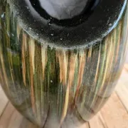 Large Saint-Clément pitcher vase – Green glazed ceramic – Vintage