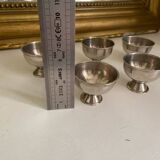 Lot de 6 coquetiers en métal argenté