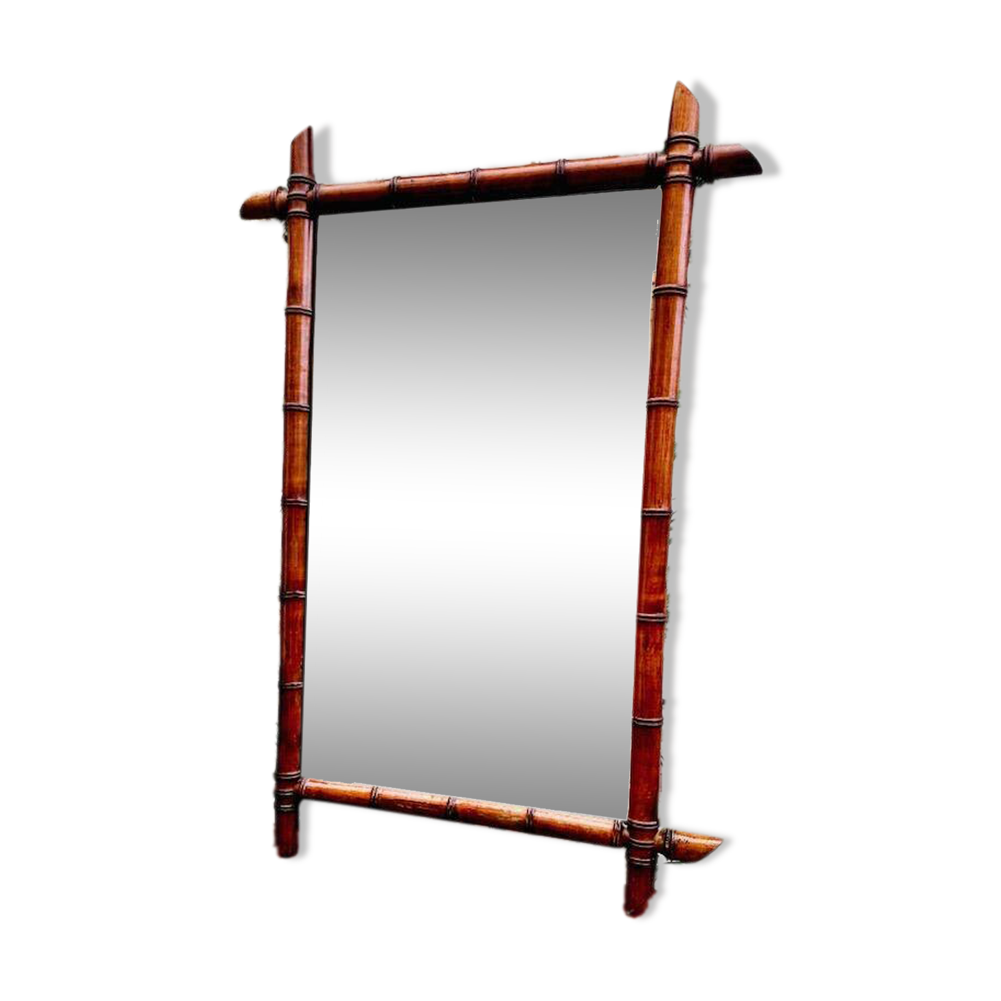 Vintage bamboo mirror