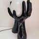 Lampe de table paire de mains noires 80s