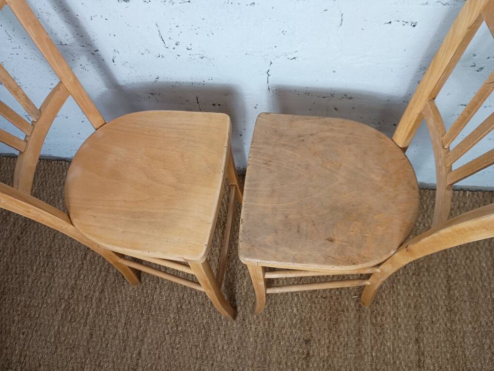 Paire de chaises bistrot hautes années 50