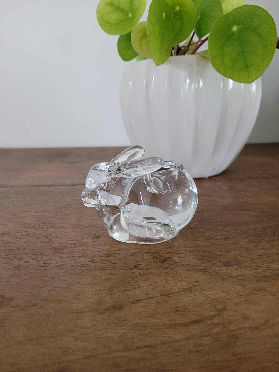 Small crystal rabbit candle holder
