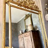 Antique mirror with glazing beads, 19th century