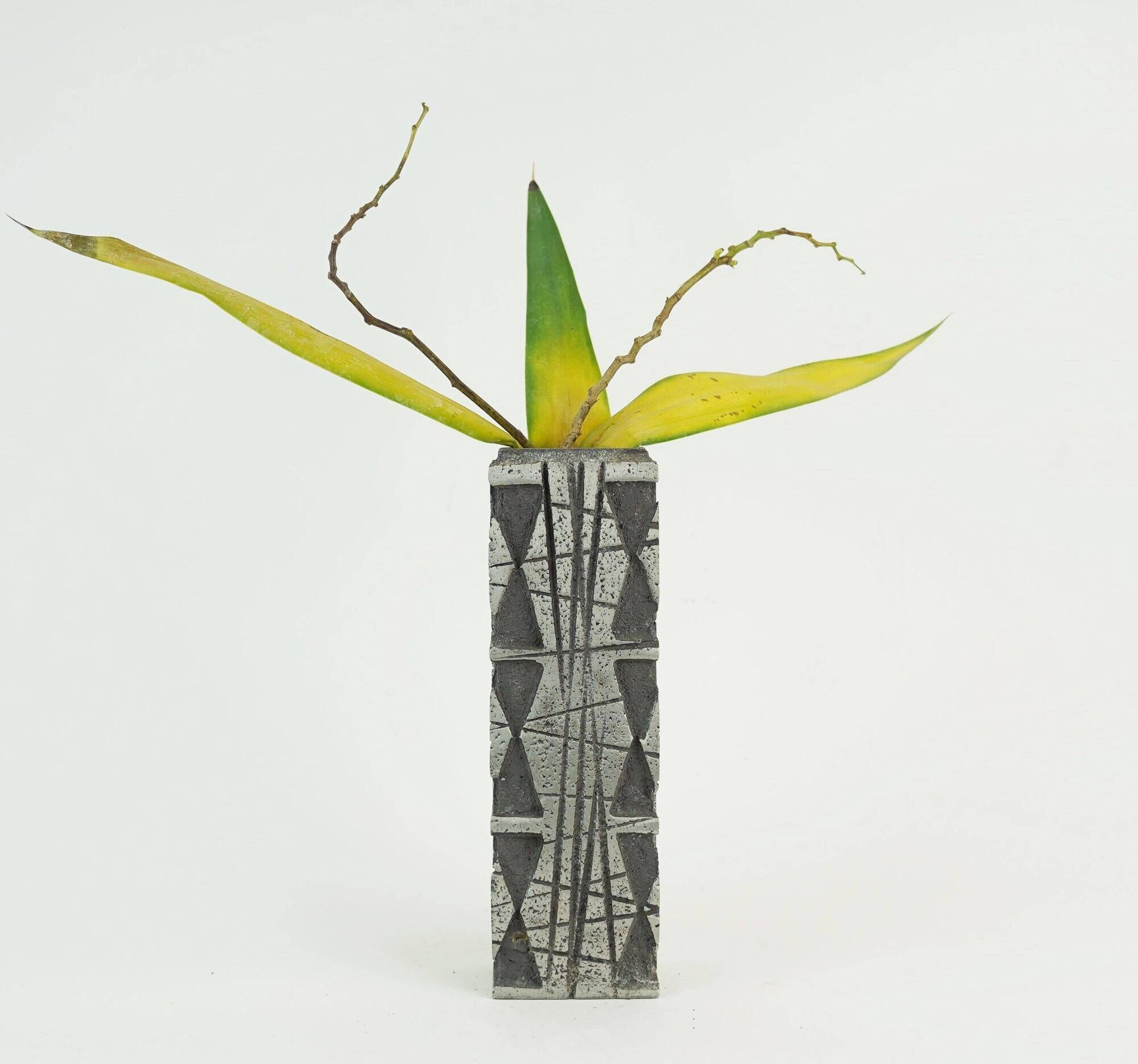 rare brutalist mid century VASE made of cast aluminum casper studioguss 70s