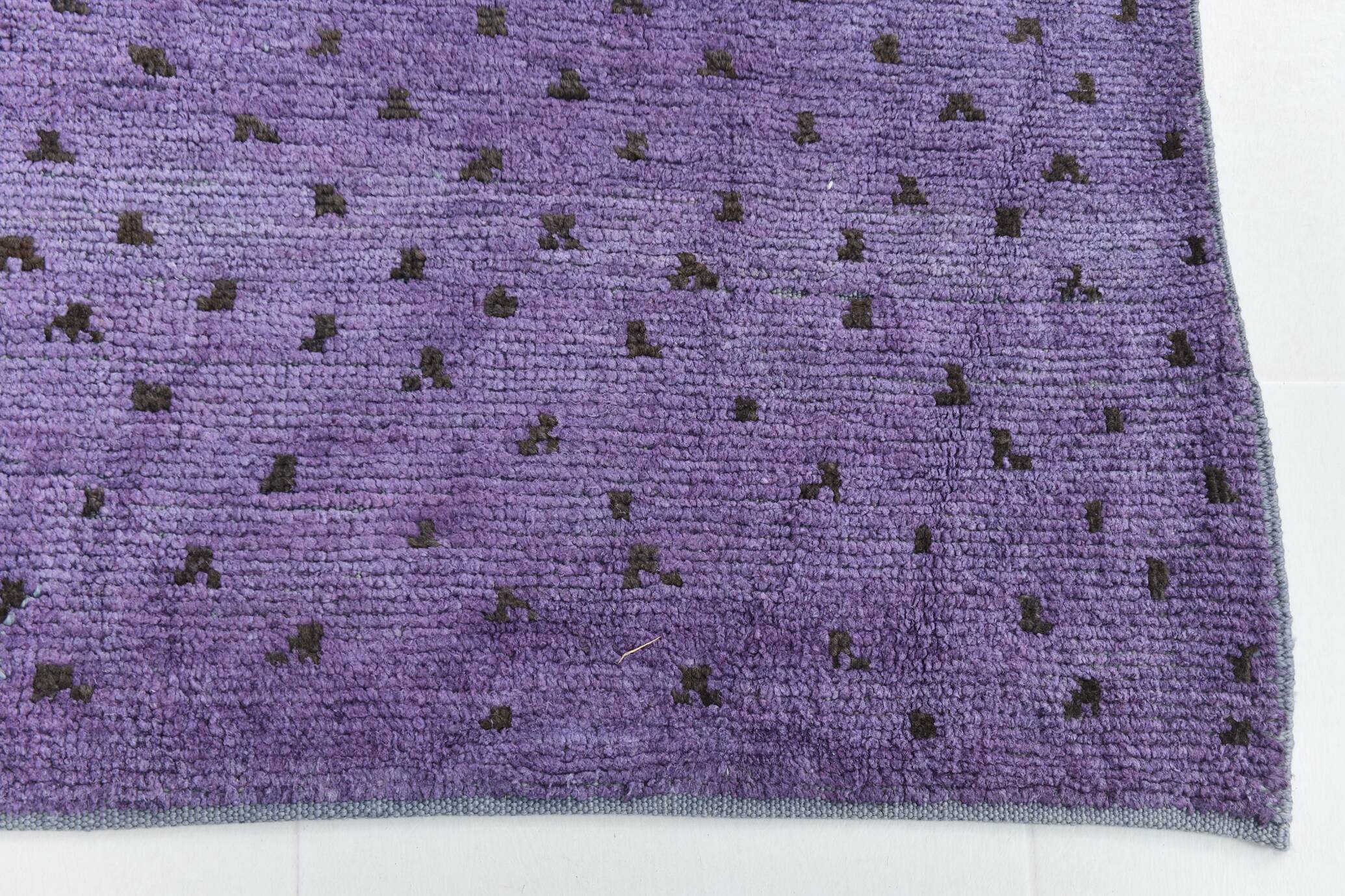 Purple & Brown Polka Dot Kilim Rug, 206x263Cm
