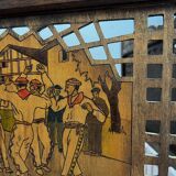 Screen with Basque scenes