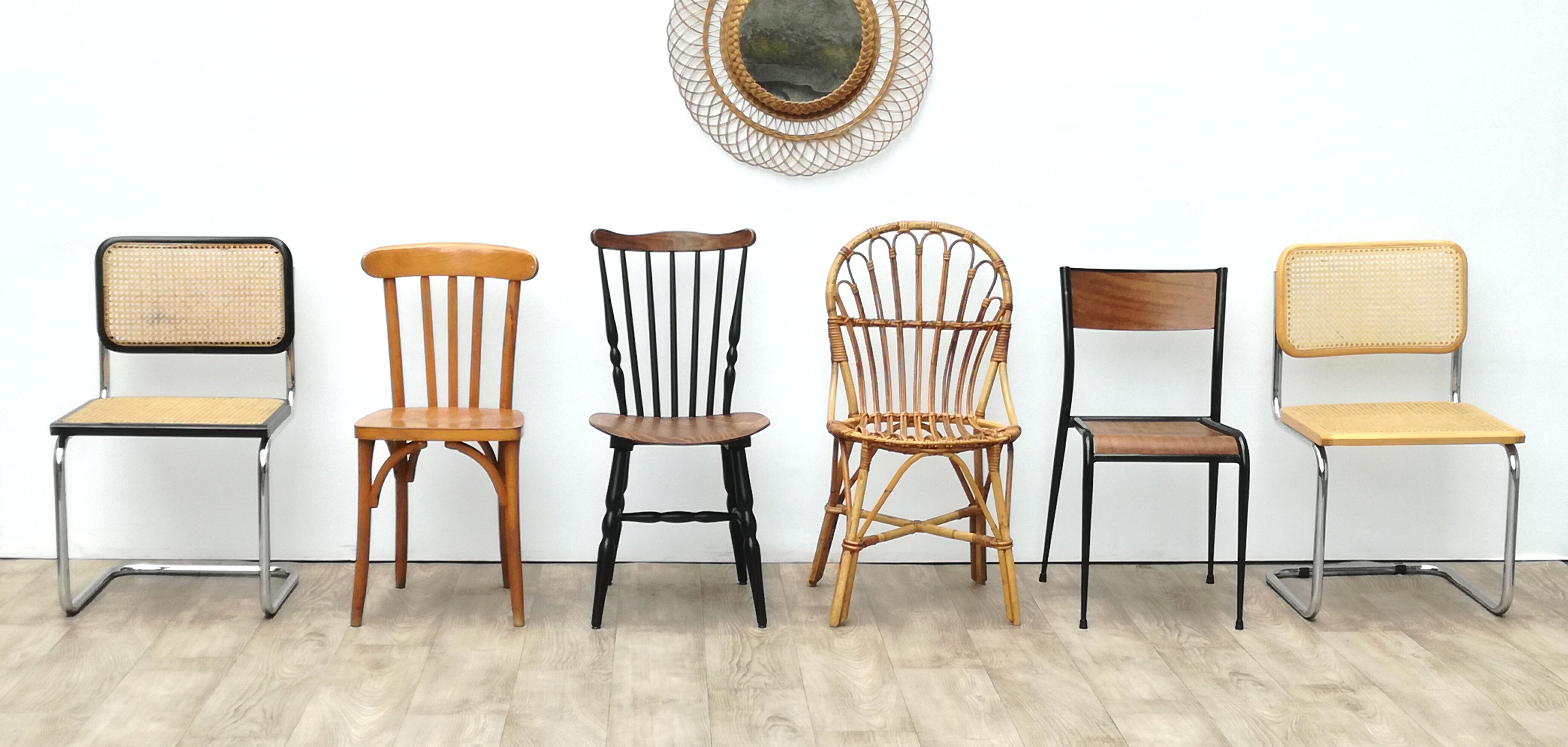 Lot of 6 vintage depareillees chairs