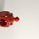 Lampe à bougie en céramique faite à la main couleur rouge homard, par Barbro Sundelin pour Basun Keramik