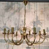 Brushed Metal and Gold Metal Pineapple Pendant in the Style of Maison Charl