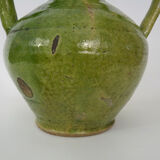 Pitcher pottery in green glazed terracotta, south west of France. XIXth