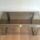 Chrome and brass designer coffee table. Attributed to Willy Rizzo