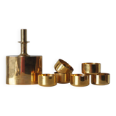 Gold-Plated Brass Set by Pierre Forssell for Skultuna, Sweden, 1970s, Set o