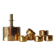 Gold-Plated Brass Set by Pierre Forssell for Skultuna, Sweden, 1970s, Set o