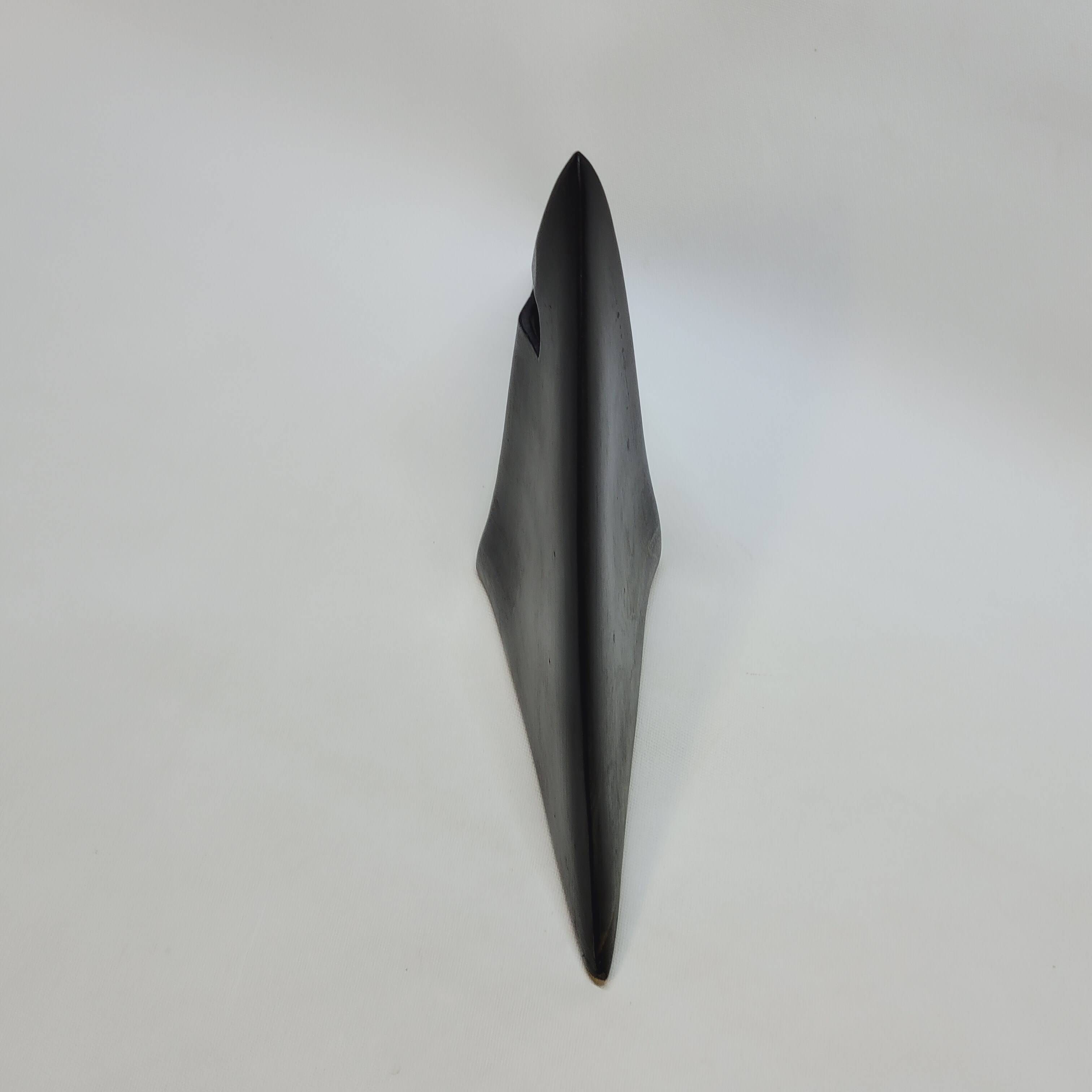 Soliflore vase in black ceramic pyramid or manta ray design